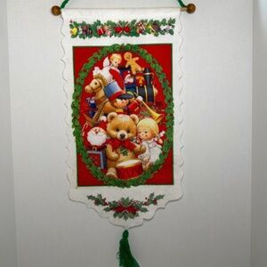 Rare Vintage Morehead Christmas Felt Wall Hanging Decoration Toys 27" to tassel
